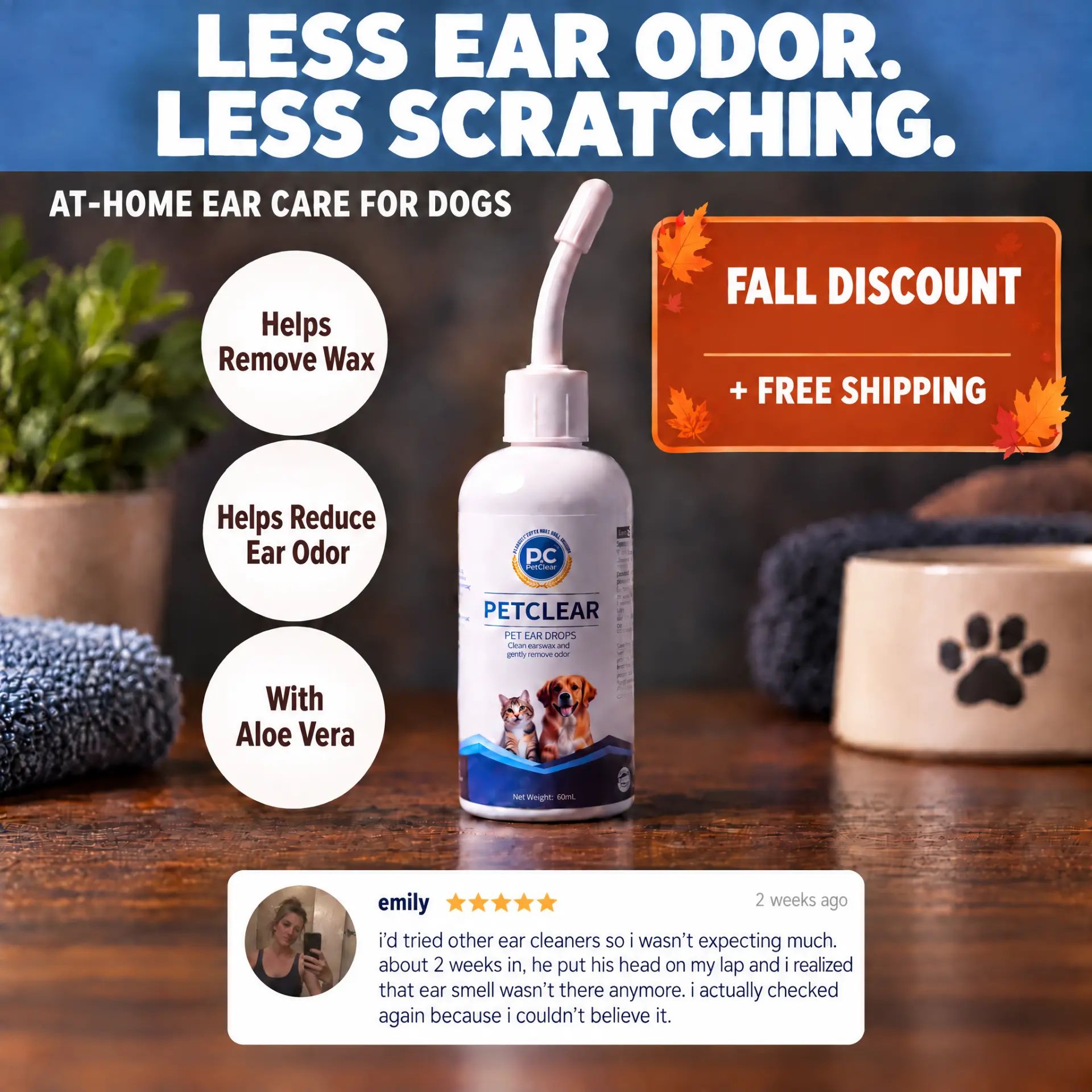 PetClear pet ear drops, at-home ear care for dogs